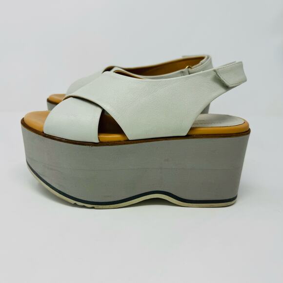 Paloma Barceló Platform-Sole Sandals-Grey Slingback-Size 9 - Picture 5 of 14